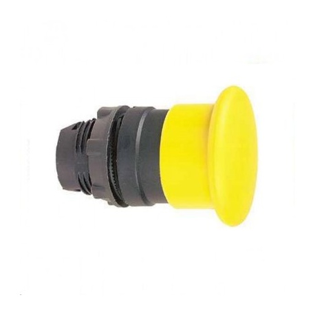 Okrúhla hríbová hlavica pre núdzové vypnutie, priemer 40mm, uvoľnenie otočením, žltá