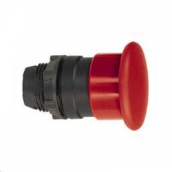 Okrúhla hríbová hlavica pre núdzové vypnutie, priemer 40mm, uvoľnenie otočením, červená