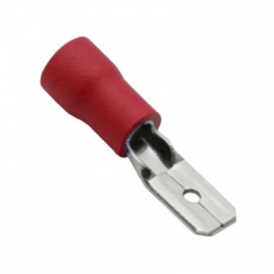 6,3x0,8mm, 1,5mm2, konektor plochý s izoláciou, červený
