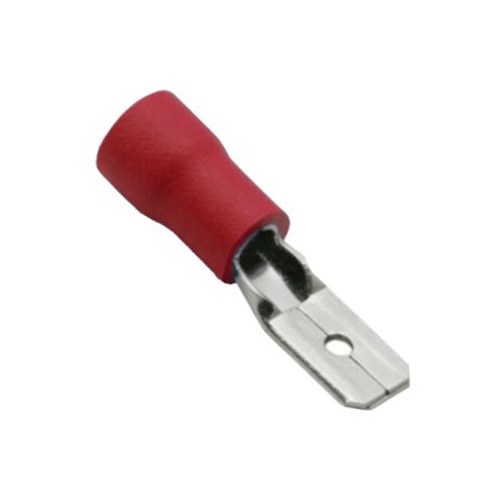 6,3x0,8mm, 1,5mm2, konektor plochý s izoláciou, červený