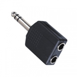 Adaptér Jack 2x 6,35 F stereo/Jack 6,3 M stereo