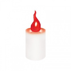 LED sviečka, 2xR6, červený plameň