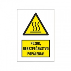 Pozor, nebezpečenstvo popálenia 60x80mm, nálepka