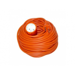 Predlžovací kábel - spojka, 1 zásuvka, oranžová, plochá, 20m