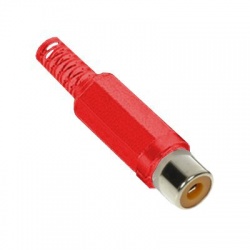 CKP-RD konektor Cinch F na kábel, plast, červený