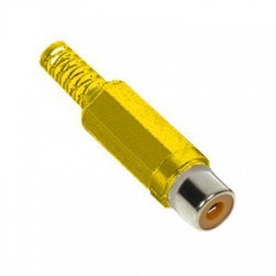 CKP-YE konektor Cinch F na kábel, plast, žltý