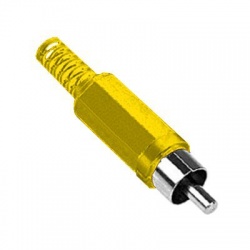 CSP-YE konektor Cinch M na kábel, plast, žltý