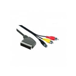 SCART konektor - 3 x CINCH konektor, prepínateľný, 1m