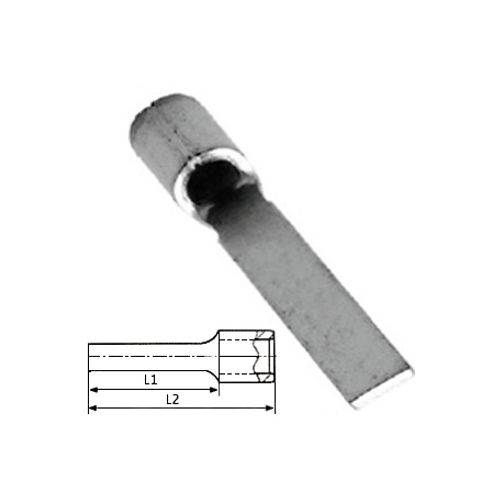 4-6mm2, lisovací kolík neizolovaný, plochý