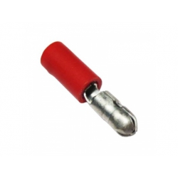 0,5-1mm2, otvor 4mm, konektor kruhový izolovaný, červený