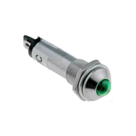 LED kontrolka, 24V DC, priemer 8,2mm, IP40, zelená