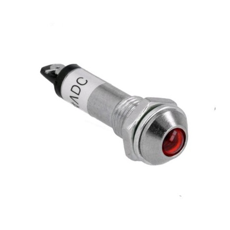 LED kontrolka, 24V DC, priemer 8,2mm, IP40, červená