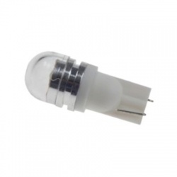 LED žiarovka 12V T10 biela, 1LED/3SMD so šošovkou, 2ks