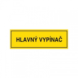 Hlavný vypínač 103x34mm, nálepka