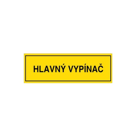 Hlavný vypínač 103x34mm, nálepka