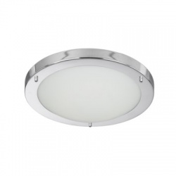 LED FLUSH CHROME FITTING OPAL GLASS 12W