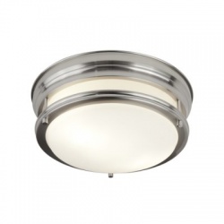 Edinburgh 2LT FLUSH - SATIN SILVER WITH OPAL GLASS IP44