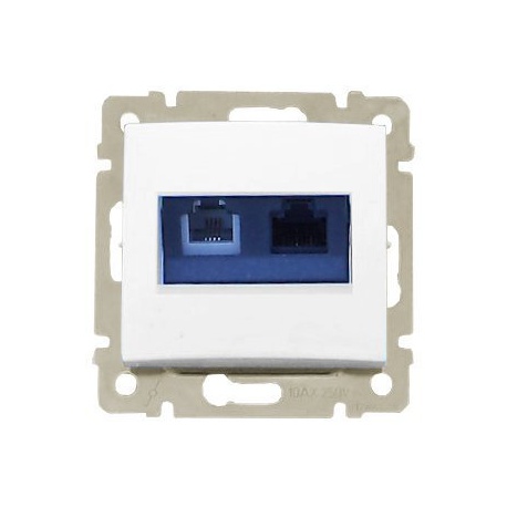 770080 Valena zásuvka RJ45/RJ11, Cat.5e, biela