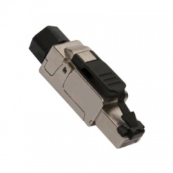 Konektor Solaris SXRJ45-6A-STP-BK-SA STP 8p8c Cat 6a, drôt, priemyselný, samorezná