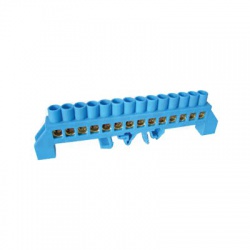 N most, 14-vývodový, 230/400VAC, 100A, 8x12mm, modrý