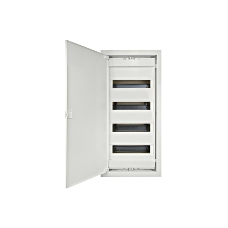 4x12 modulov, IP40, zápustná rozvodnica, dvere kovové biele (do sádrokartónovej steny)