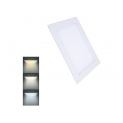 WD147 6W LED panel, štvorcový, teplá+neutrálna+studená biela, biely