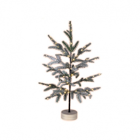 Umelý vianočný zasnežený stromček s LED, 60cm