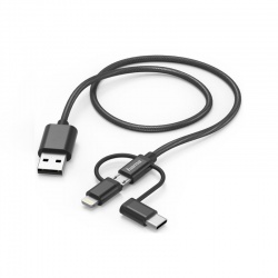 USB kábel 3v1, micro USB / USB-C / Lightning, 1,5 m