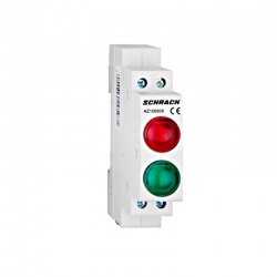 Signálka na lištu LED dvojitá, červená/zelená, 230V AC