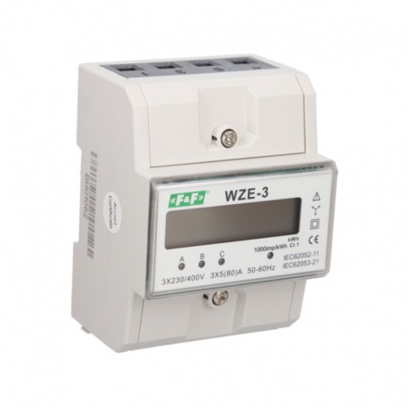 WZE-3 MID, 80A, 3-fázový, digitálny elektromer s certifikáciou