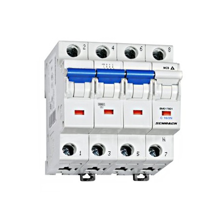 BM017816 istič C 16A 3-pólový+N 10kA