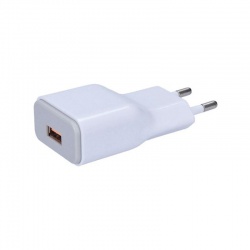 USB nabíjací adaptér, fast charge: 1x USB Qualcomm, 5V2A/9V1.5A/12V1A, AC 230V, bielosivý