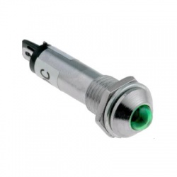 LED kontrolka, 12V DC, priemer 8,2mm, IP40, zelená