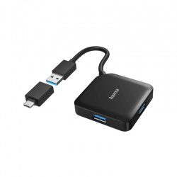 USB hub, 4 porty, USB 3.2 Gen 1, USB-C adaptér