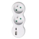 Rozbočka s USB A+C nabíjačkou, 2x10A, biely