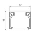 LHD 17x17 HC hranatá lišta, 2m, biela