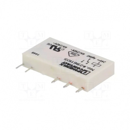 Relé: miniatúrne SPDT Ucievky: 24VDC Ikontakt max: 6A 3A/230VAC