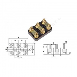 Svorkovnica 132-160 komplet M6 mosadzný