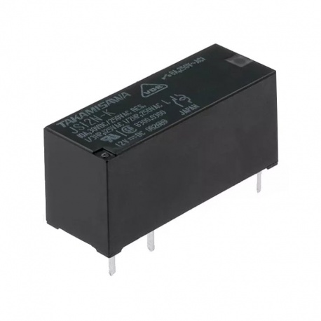 2 prep. kontakty, 12V, DC, 8A, pinning 5,0mm, relé